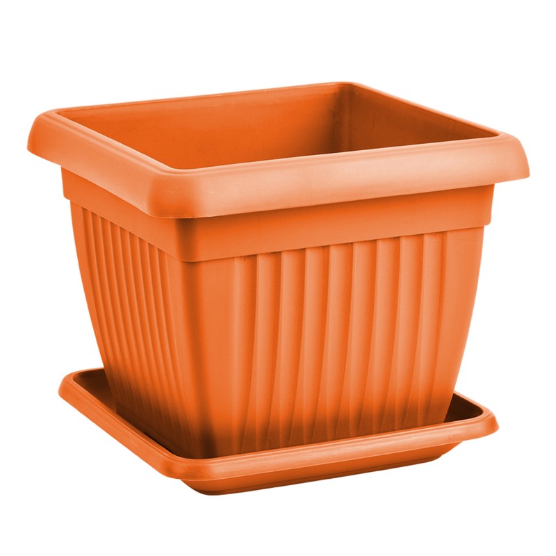 ΓΛΑΣΤΡΑ MEDITERAN ΤΕΤΡΑΓΩΝΗ 24x24x20cm + ΠΙΑΤΟ ΜΕ ΧΡΩΜΑ VIOSARP