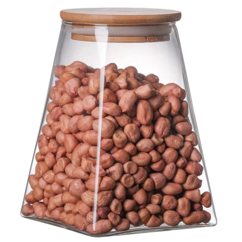 ΒΑΖΟ ΓΥΑΛΙΝΟ ΤΕΤΡΑΓΩΝΟ ΜΕ ΞΥΛΙΝΟ ΚΑΠΑΚΙ FY14150 950ml