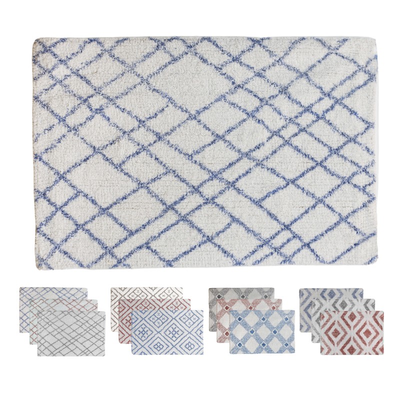 ΠΑΤΑΚΙ ΜΠΑΝΙΟΥ ΒΑΜΒΑΚΕΡΟ COTTON ΣΧΕΔΙΟ ΡΟΜΒΟΣ 40x60CM Νο31451