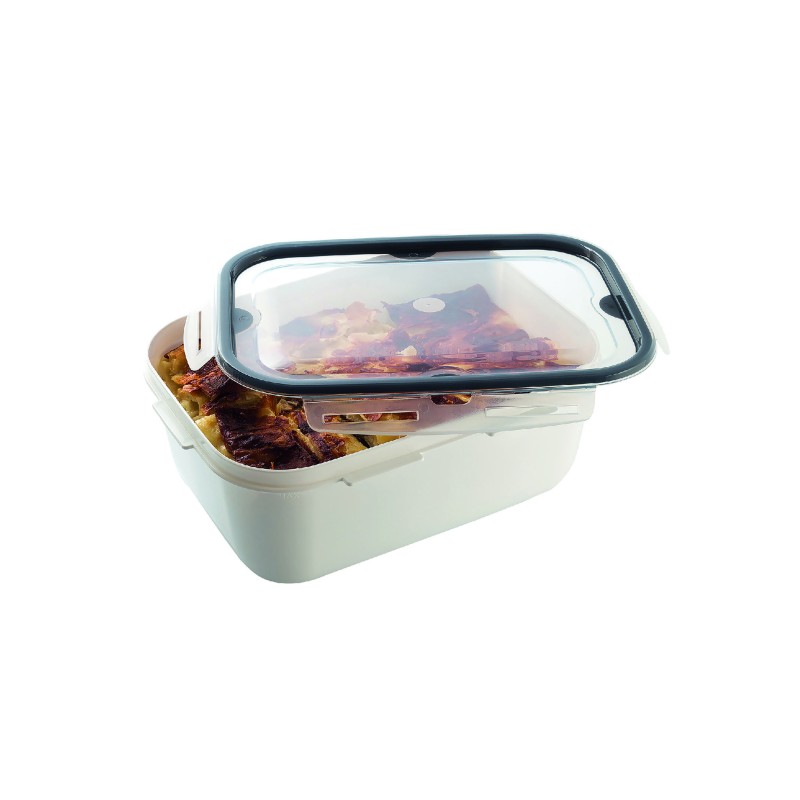 ΦΑΓΗΤΟΔΟΧΕΙΟ ΠΡΟΣΦΟΡΑ LOCK & FIT ΜΕ 4 ΑΣΦΑΛΕΙΕΣ ΟΡΘΟΓΩΝΙΟ ΛΕΥΚΟ M-1366 4L 27,5x20x11cm VIOSARP