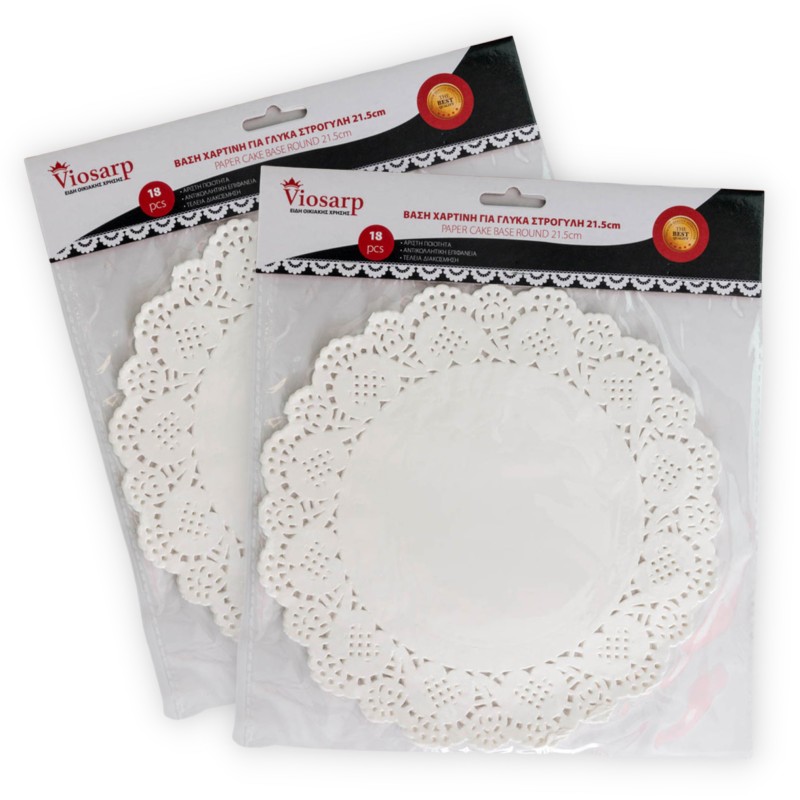 ΒΑΣΗ ΧΑΡΤΙΝΗ ΓΙΑ ΓΛΥΚΑ ΣΤΡΟΓΓΥΛΗ 21.5cm 18 ΤΕΜΑΧΙΩΝ VC2169
