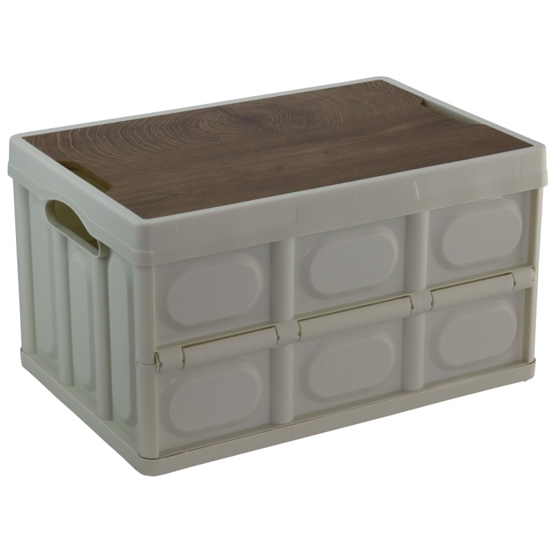 ΚΟΥΤΙ ΑΠΟΘΗΚΕΥΣΗΣ ΠΤΥΣΣΟΜΕΝΟ ΜΕ ΞΥΛΙΚΟ ΚΑΠΑΚΙ VC2247 30L 42x28,5x23cm VIOSARP