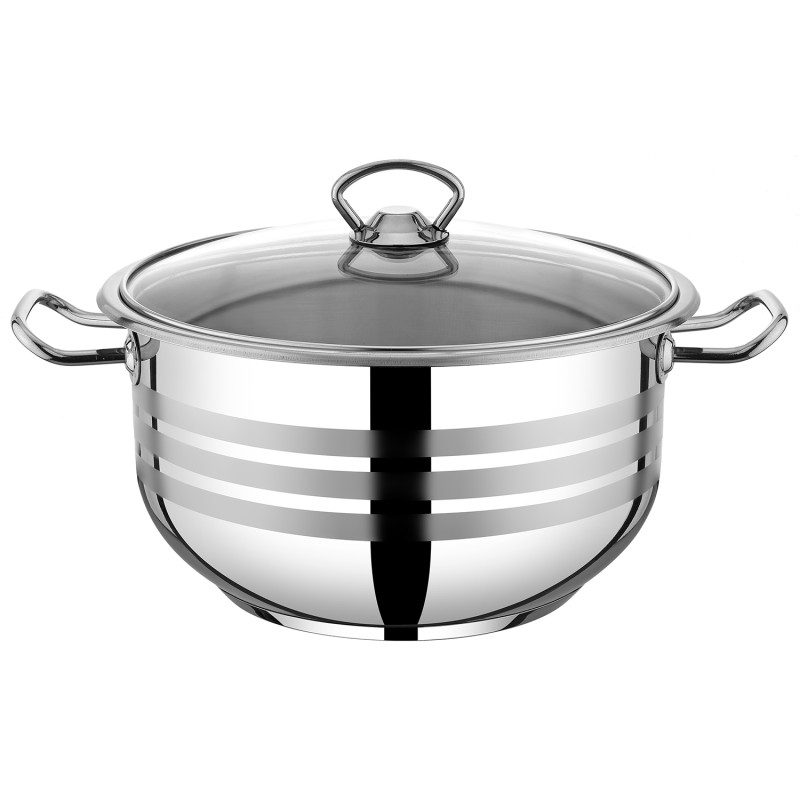 ΚΑΤΣΑΡΟΛΑ ΠΡΟΣΦΟΡΑ ΑΝΟΞΕΙΔΩΤΗ ΒΑΘΕΙΑ ΜΕ ΓΥΑΛΙΝΟ ΚΑΠΑΚΙ 30x20cm 14L VIOSARP