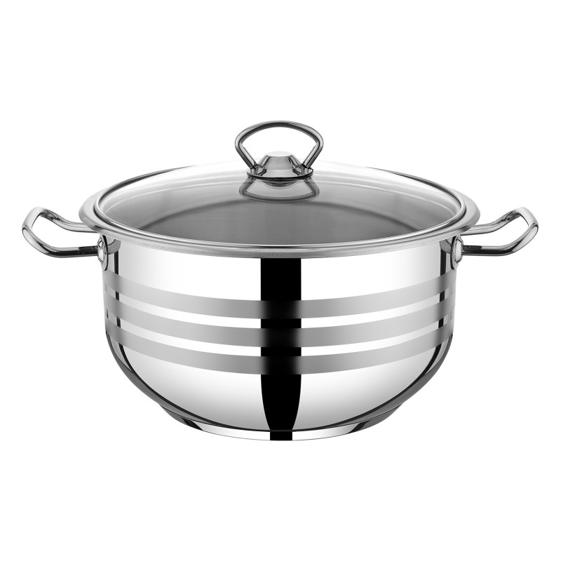 ΚΑΤΣΑΡΟΛΑ ΠΡΟΣΦΟΡΑ ΑΝΟΞΕΙΔΩΤΗ ΒΑΘΕΙΑ ΜΕ ΓΥΑΛΙΝΟ ΚΑΠΑΚΙ 28x18cm 11L VIOSARP