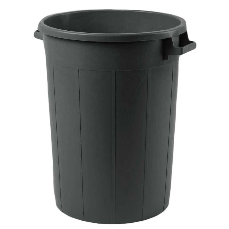 ΚΑΔΟΣ ΑΠΟΡΡΙΜΜΑΤΩΝ ΜΑΥΡΟΣ ΣΤΡΟΓΓΥΛΟΣ 75L PLASTIME