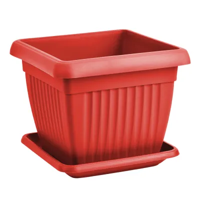 ΓΛΑΣΤΡΑ MEDITERAN ΤΕΤΡΑΓΩΝΗ 24x24x20cm + ΠΙΑΤΟ ΜΕ ΧΡΩΜΑ VIOSARP