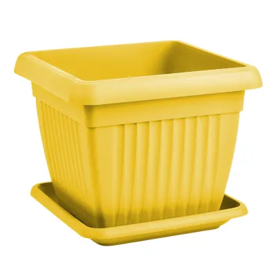 ΓΛΑΣΤΡΑ MEDITERAN ΤΕΤΡΑΓΩΝΗ 24x24x20cm + ΠΙΑΤΟ ΜΕ ΧΡΩΜΑ VIOSARP