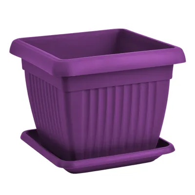 ΓΛΑΣΤΡΑ MEDITERAN ΤΕΤΡΑΓΩΝΗ 24x24x20cm + ΠΙΑΤΟ ΜΕ ΧΡΩΜΑ VIOSARP