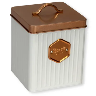 ΘΗΚΗ ΠΡΟΣΦΟΡΑ ΓΙΑ ΜΠΙΣΚΟΤΑ ΜΕΤΑΛΛΙΚΗ ΤΕΤΡΑΓΩΝΗ ΜΕ ΧΑΛΚΙΚΟ ΧΕΡΟΥΛΙ Νο32762 15x15x19cm