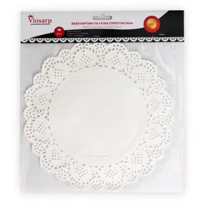 ΒΑΣΗ ΧΑΡΤΙΝΗ ΓΙΑ ΓΛΥΚΑ ΣΤΡΟΓΓΥΛΗ 24cm 10 ΤΕΜΑΧΙΩΝ VC2170