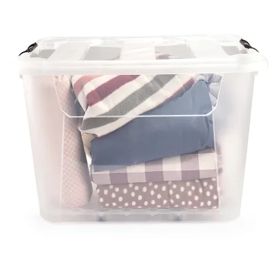 ΚΟΥΤΙ ΑΠΟΘΗΚΕΥΣΗΣ ΔΙΑΦΑΝΟ NEW GEN ΜΕ ΡΟΔΕΣ M-1806 60L 56,5x43x39 cm