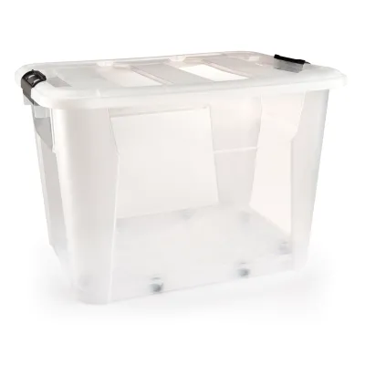 ΚΟΥΤΙ ΑΠΟΘΗΚΕΥΣΗΣ ΔΙΑΦΑΝΟ NEW GEN ΜΕ ΡΟΔΕΣ M-1806 60L 56,5x43x39 cm