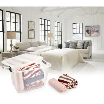 ΚΟΥΤΙ ΑΠΟΘΗΚΕΥΣΗΣ ΔΙΑΦΑΝΟ NEW GEN ΜΕ ΡΟΔΕΣ M-1806 60L 56,5x43x39 cm