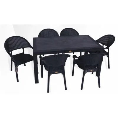 ΤΡΑΠΕΖΙ ΠΡΟΣΦΟΡΑ ΠΛΑΣΤΙΚΟ ΣΧΕΔΙΟ RATΤAN(ΚΑΦΕ-ΑΝΘΡΑΚΙ-ΜΑΥΡΟ) 90x150cm