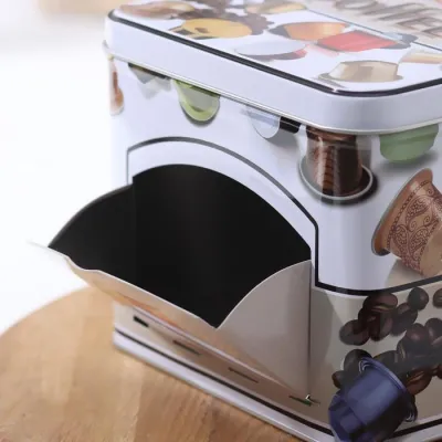 ΚΟΥΤΑΚΙ ΜΕΤΑΛΛΙΚΟ ΤΕΤΡΑΓΩΝΟ ΜΕ ΑΝΟΙΓΜΑ ΓΙΑ ΚΑΨΟΥΛΕΣ ΚΑΦΕ 15x15x12cm Νο41887