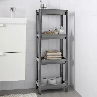 ΡΑΦΙΕΡΑ ΠΛΑΣΤΙΚΗ 4 ΘΕΣΕΩΝ ΜΑΥΡΗ/ΓΚΡΙ/ΛΕΥΚΗ OMS.RAF1-2-3 36x23x100cm VIOSARP