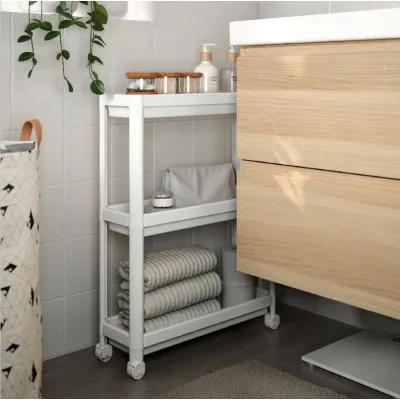 ΤΡΟΛΕΥ SLIM 3 ΘΕΣΕΩΝ ΛΕΥΚΟ ΜΕ ΡΟΔΕΣ No153.OMS.VSK1 71x54x18cmVIOSARP