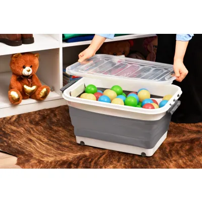 ΚΟΥΤΙ ΑΠΟΘΗΚΕΥΣΗΣ ΣΙΛΙΚΟΝΗΣ ΠΤΥΣΣΟΜΕΝΟ ΜΕ ΡΟΔΕΣ ΑΚ7990 45L 61x45x30,4cm VIOSARP